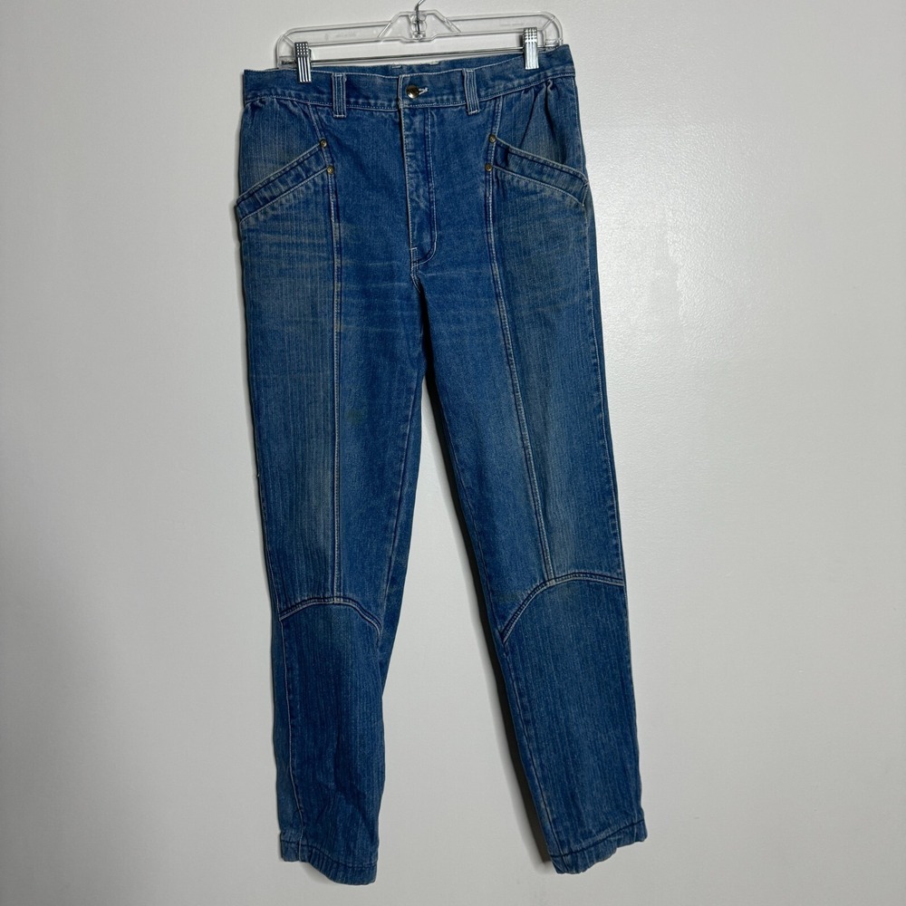 Honcho Paneled Denim Jeans Mens 31x29 Blue Vintage Streetwear Elastic Cuff